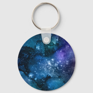 Galaxy Lovers Starry Space Blue Sky White Sparkles Sleutelhanger