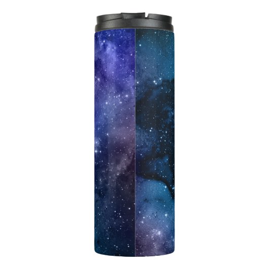 Galaxy Lovers Starry Space Blue Sky White Sparkles Thermosbeker (Achterkant)