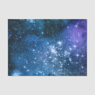 Galaxy Lovers Starry Space Blue Sky White Sparkles Tissuepapier