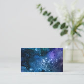 Galaxy Lovers Starry Space Blue Sky White Sparkles Visitekaartje (Staand voorkant)