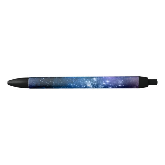 Galaxy Lovers Starry Space Blue Sky White Sparkles Zwarte Inkt Pen (Voorkant)