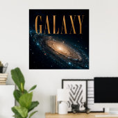 Galaxy Luxe Ruimte Redactioneel Grafisch Poster (Thuiskantoor)