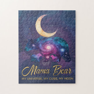 Galaxy Mama Bear & Cubs Moon Silhouette Legpuzzel