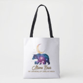 Galaxy Mama Bear & Cubs Moon Silhouette Tote Bag (Voorkant)