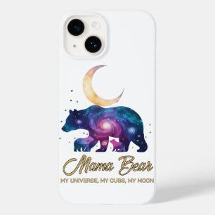Galaxy Mama Beer & Welpen Maan Silhouet Case-Mate iPhone 14 Hoesje