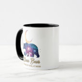 Galaxy Mama Beer & Welpen Maan Silhouet Mok (Voorkant links)