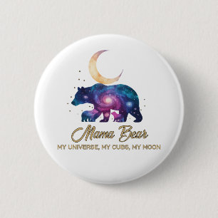 Galaxy Mama Beer & Welpen Maan Silhouet Ronde Button 5,7 Cm