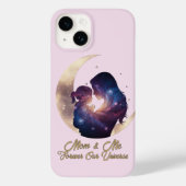 Galaxy Mama & Child Silhouette Moon Art Case-Mate iPhone Case (Achterkant)