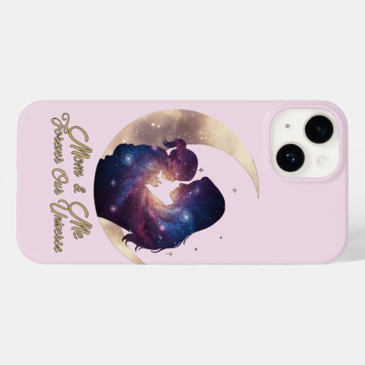 Galaxy Mama & Child Silhouette Moon Art Case-Mate iPhone Case (Achterkant (horizontaal))