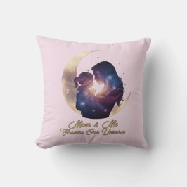 Galaxy Mama & Child Silhouette Moon Art Kussen