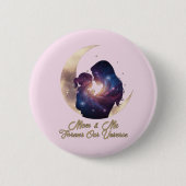 Galaxy Mama & Child Silhouette Moon Art Ronde Button 5,7 Cm (Voorkant)