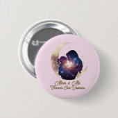 Galaxy Mama & Child Silhouette Moon Art Ronde Button 5,7 Cm (Voorkant /achterkant)