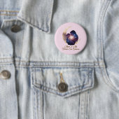 Galaxy Mama & Child Silhouette Moon Art Ronde Button 5,7 Cm (In situ)