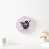 Galaxy Mama & Child Silhouette Moon Art Ronde Klok (Huis)