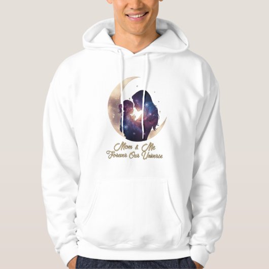 Galaxy Mama & Kind Silhouette Maan Kunst Hoodie (Voorkant)