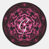 Galaxy mandala. monogram. ronde sticker (Voorkant)