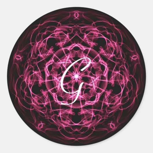 Galaxy mandala. monogram. ronde sticker (Voorkant)