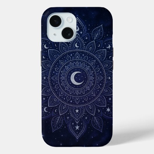 Galaxy Mandala Phone Case | Celestial Moon & Stars (Achterkant)