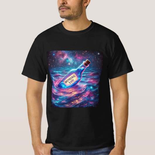 Galaxy Message Fles Mannen t-shirt (Voorkant)