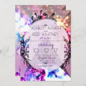 Galaxy Modern Space Hip Huwelijksuitnodiging Kaart (Voorkant / Achterkant)