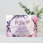 Galaxy Modern Space Hip RSVP-kaart RSVP Kaartje (Staand voorkant)
