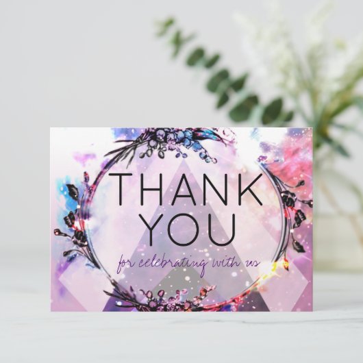 Galaxy Modern Space Hip Weddenschap Bedankt Kaart (Staand voorkant)