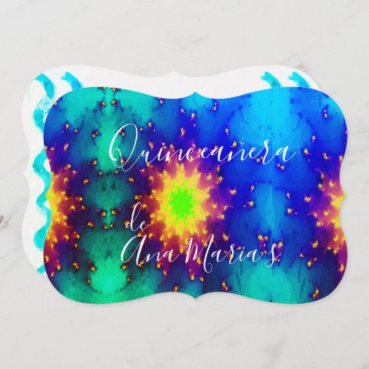 Galaxy Naam Sunburst Supernova Stropdas-kleurstof  Kaart (Voorkant / Achterkant)