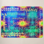 Galaxy Naam Sunburst Supernova Tie-dye Sherpa Deken (Voorkant (horizontaal))