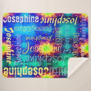 Galaxy Naam Sunburst Supernova Tie-dye Sherpa Deken
