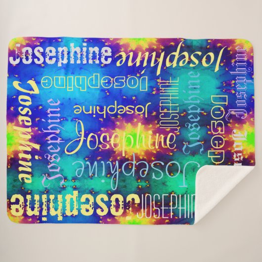 Galaxy Naam Sunburst Supernova Tie-dye Sherpa Deken (Voorkant (horizontaal))