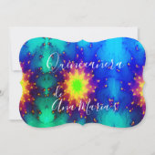 Galaxy Naam Sunburst Supernova Tie-dye Uitnodiging (Voorkant)