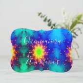 Galaxy Naam Sunburst Supernova Tie-dye Uitnodiging (Staand voorkant)