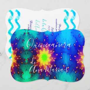 Galaxy Naam Sunburst Supernova Tie-dye Uitnodiging