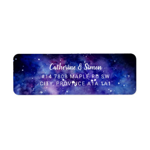 GALAXY nachtsterren waterverf elegant schilderen Etiket