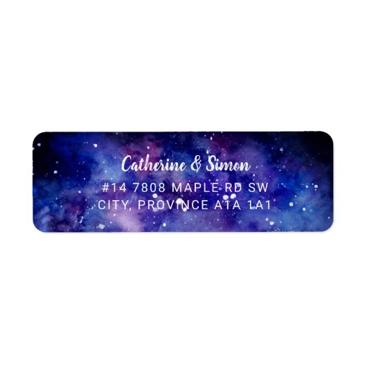 GALAXY nachtsterren waterverf elegant schilderen Etiket (Voorkant)