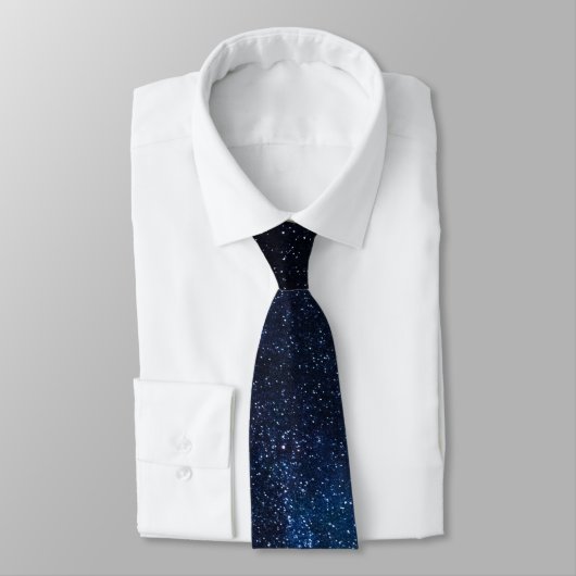 Galaxy Navy Blue Initiële Bruidsjonkers Monogram Stropdas (Gebonden)