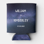 Galaxy Navy Blue Stars Cosmos Wedding Blikjeskoeler (Voorkant)
