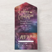 Galaxy Nebula Constellations Goraalwassing RSVP All In One Uitnodiging (Binnen)