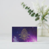 *~ * Galaxy Nebula Cosmic Sacred Hamsa Visitekaartje (Staand voorkant)