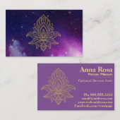 *~ * Galaxy Nebula Cosmic Sacred Hamsa Visitekaartje (Voorkant / Achterkant)