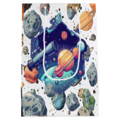 Galaxy Nebula Gift Bag – Kosmische Ruimte Thema Pr Medium Cadeauzakje (Achterkant)