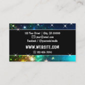 Galaxy Nebula Glitter Regen Sprankelende Sterren G Visitekaartje (Achterkant)