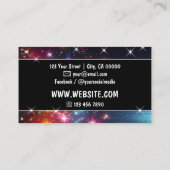 Galaxy Nebula Glitter Regen Sprankelende Sterren R Visitekaartje (Achterkant)