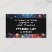 Galaxy Nebula Glitter Regen Sprankelende Sterren Z Visitekaartje (Achterkant)