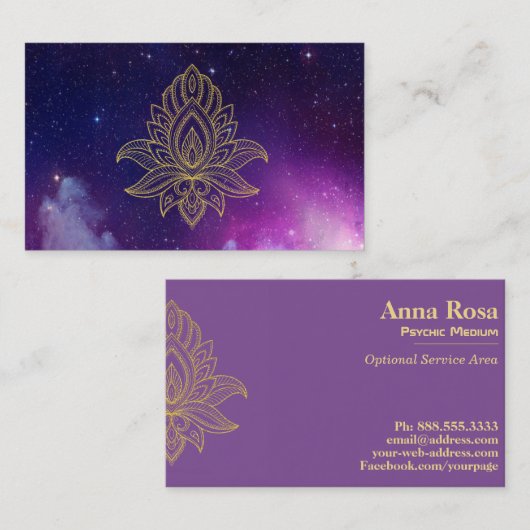 ** Galaxy Nebula Kosmische Heilige Hamsa Visitekaartje (Voorkant / Achterkant)