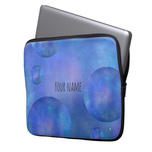 Galaxy Nebula Laptop Sleeve case Custom Name  (Voorkant Links)