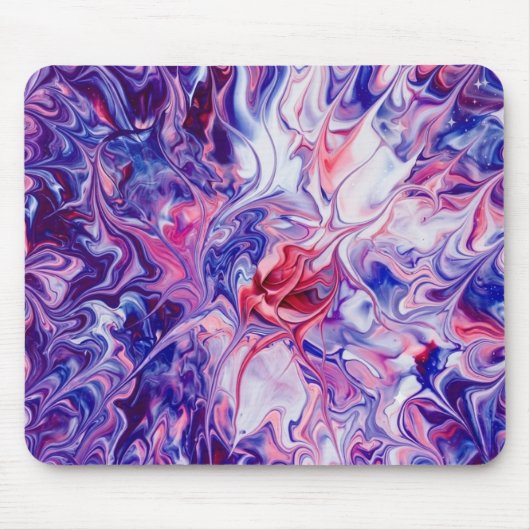 Galaxy Nebula Liquid Marble Acrylic Pour Mousepad Muismat (Voorkant)