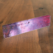 Galaxy Nebula Pink Stars Night Sky Print Astronomi Naambordje (Zijkant)