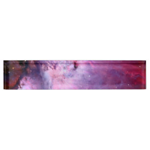 Galaxy Nebula Pink Stars Night Sky Print Astronomi Naambordje