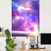 Galaxy Nebula Stars Poster (Thuiskantoor)